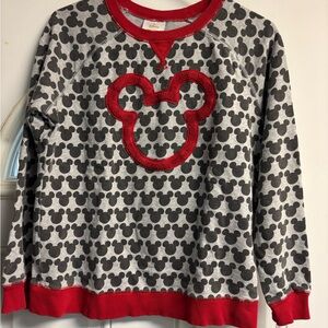 Disney/Hanna Andersson Women's Crew Neck Sweater - Black and Red Mickey Pattern